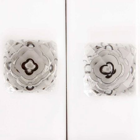 Clear Glass Cut Square Drawer Knob